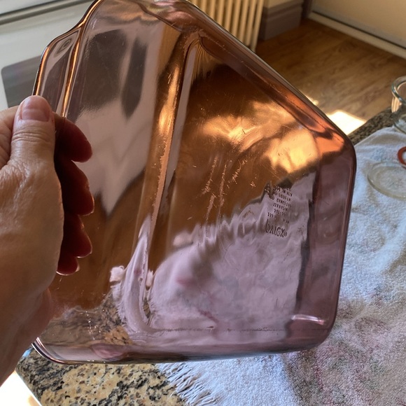 Pyrex Cranberry Visions 3 Qt. Glass Rectangle Pan Dish 235-R Vintage 80s - Picture 3 of 9